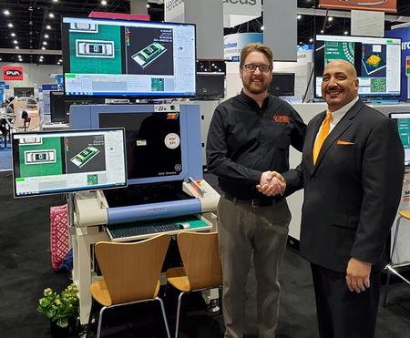 Left to Right: Martin Anselm, Director of RIT's CEMA Lab and Brian D'Amico, President of MIRTEC at IPC APEX Expo 2020
